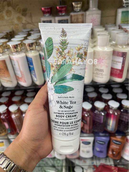 Bath & Body Works White Tea & Sage Ultimate Hydration Body Cream 226g. ของแท้ Lazada.co.th
