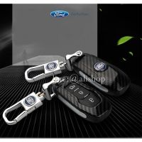 กรอบ-เคส ใส่กุญแจรีโมทรถยนต์ All New Ford Mustang Smart Key ลายเคฟล่า