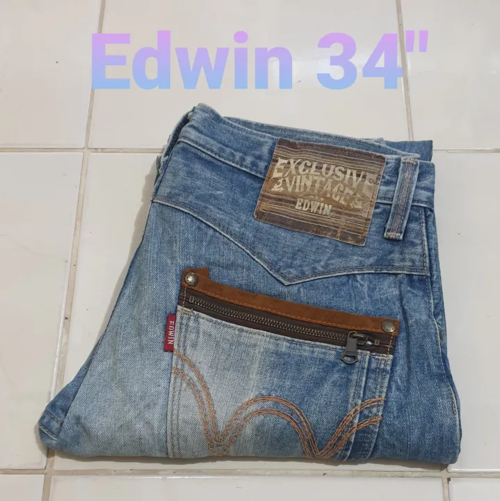 ยีนส์ยี่ห้อ Edwin เอว 34 นิ้ว | Lazada.co.th