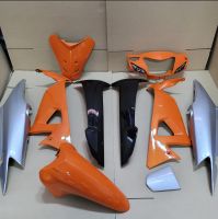 ชุดสี honda wave 100 Ubox เวฟ สีส้มเทา ยกชุด10ชิ้น