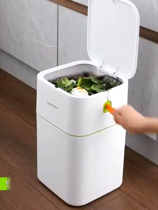 Joybos Trash Can With Cover Kitchen and Bathroom Pressed Type Trash Bin