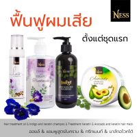 Ness แชมพูใบคราม250ml  ทรีทเม้นท์300ml มาส์ก300ml ออยล์100ml