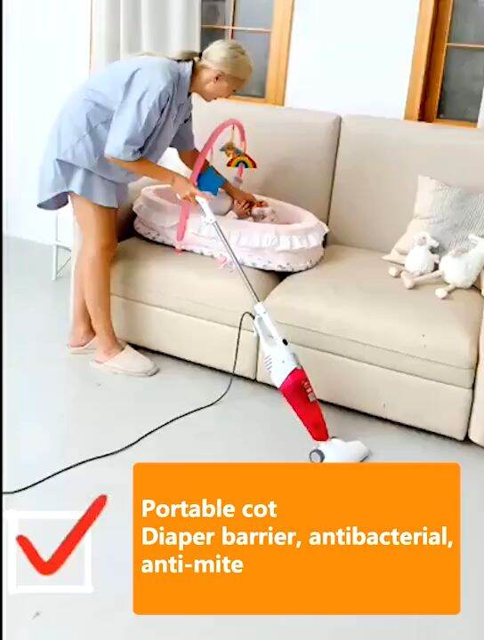 【3in1】Portable Baby Bed + Quilt + Baby Pillow Washable Baby Nest Newborn Crib Bedding Set Cotton