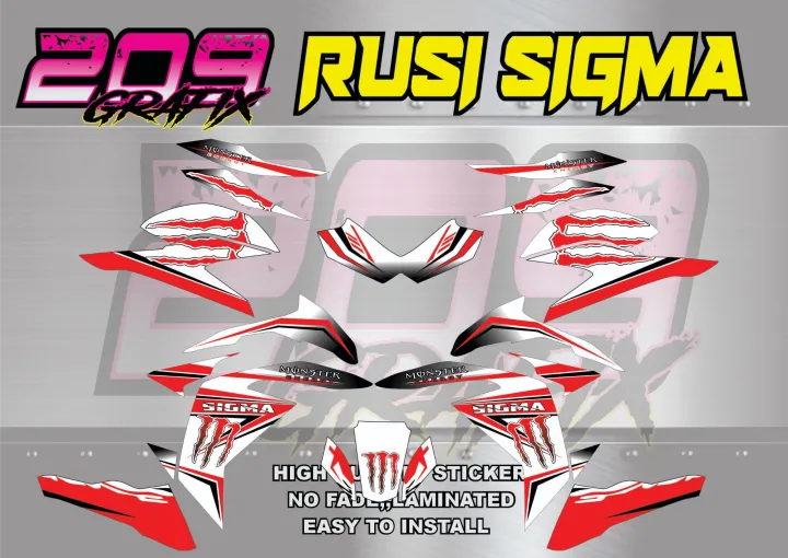 RUSI SIGMA FULL BODY DECALS | Lazada PH