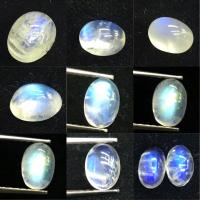 มูนสโตนสีน้ำเงิน ทรงวงรี หินธรรมชาติ 100% Blue moonstone oval shape 100% natural gemstone