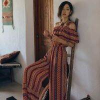 Migu - Bohemian Jumpsuit จั้มสูทขายาว เปิดไหล่ มีกระเป๋าข้าง