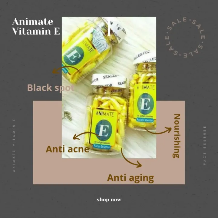Animate Vitamin E Facial Serum Wajah isi 60kapsul Lazada Indonesia