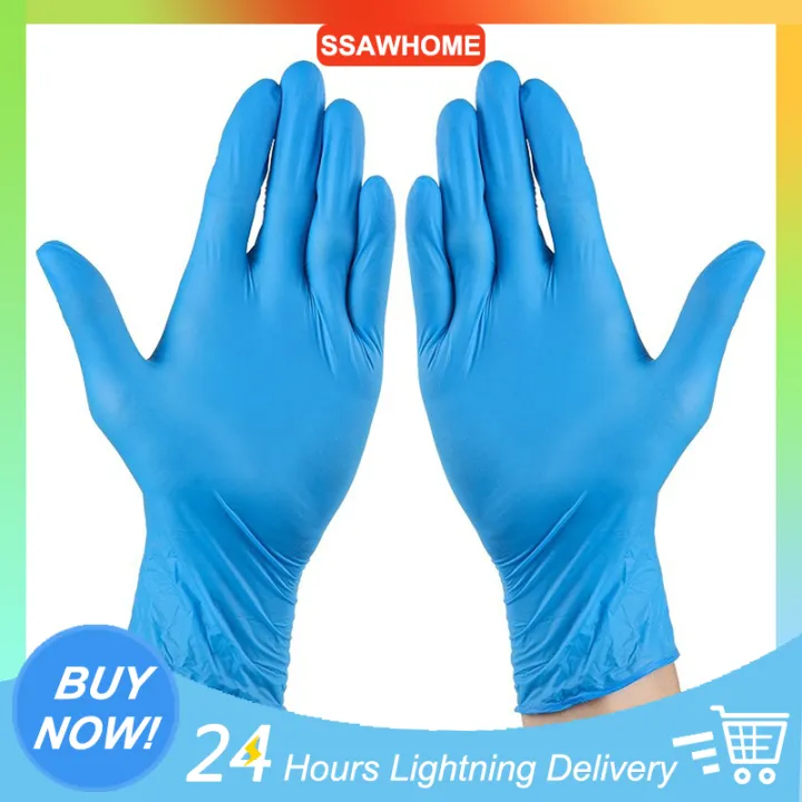 100 Pcs Disposable Vinyl Nitrile Blend Gloves Powder Free Latex For