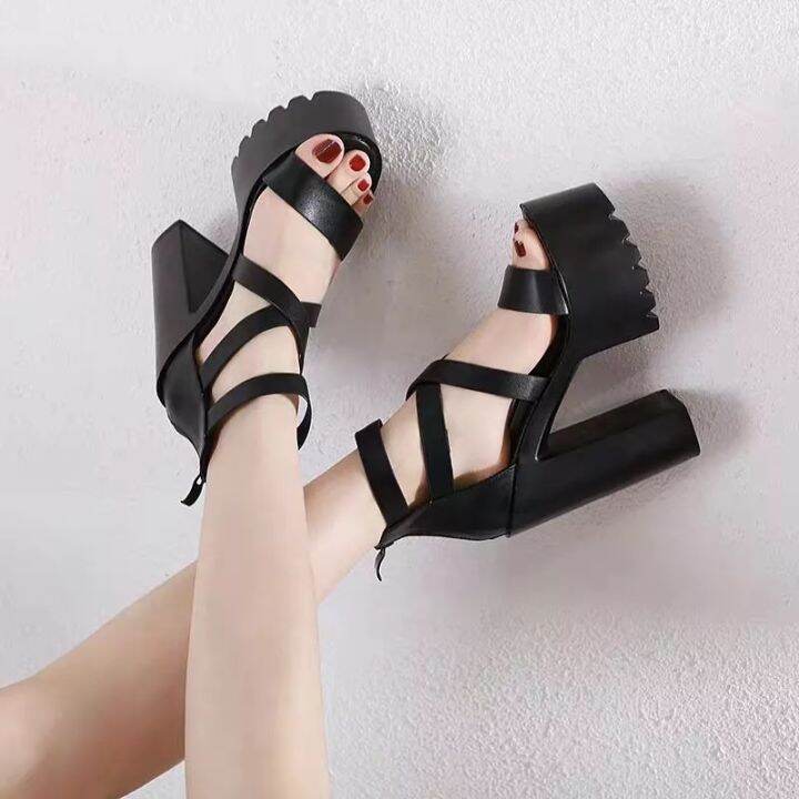 พร้อมส่ง-รองเท้าส้นสูง-ส้นสูง-สูง14cm-size35-38