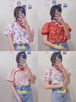 DP! พร้อมส่ง เสื้ออาหมวยตรุษจีนลายดอก งานผ้าวูลพีช ใส่สบายน่ารักมาก