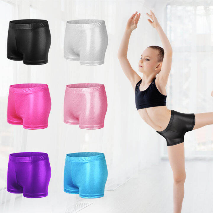 LOlanta 412 Years Kids Girls Gymnastic Shorts Spandex Hot Pants Dance