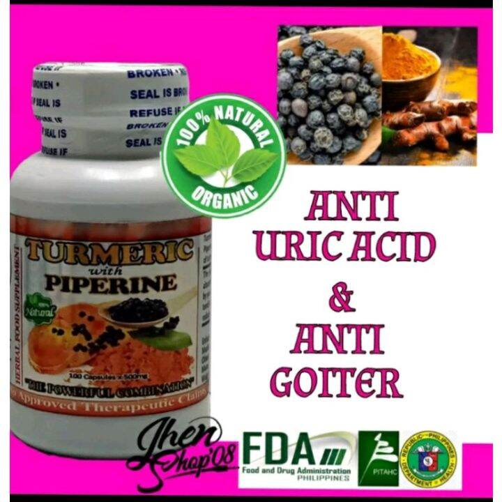TURMERIC with PIPERINE 500mg X 100 capsules Lazada PH