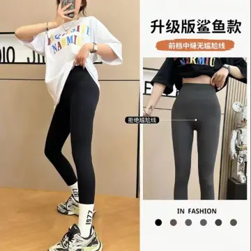 Cropped Ice Silk Shark Leggings Women Thin Outer Wear High Waist Belly  Holding Cool Pants Small Yoga Weight Loss Pants