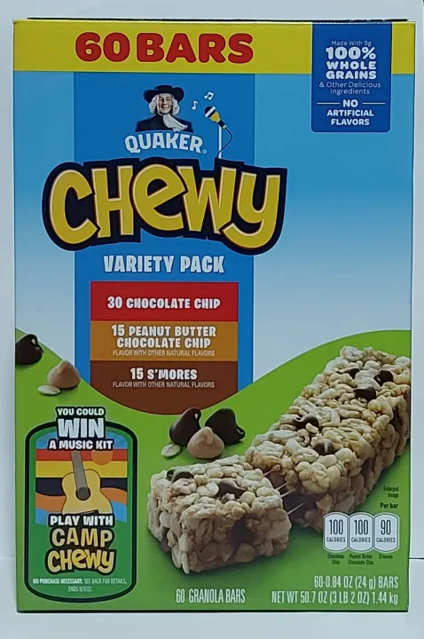 Quaker Chewy Granola Bars, 3 Flavor Variety Pack, 60 Count | Lazada PH