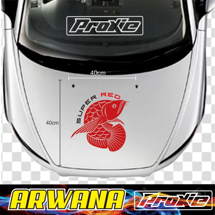 Cutting Sticker Mobil Sticker Ikan Arwana Sticker Kap Mesin Mobil