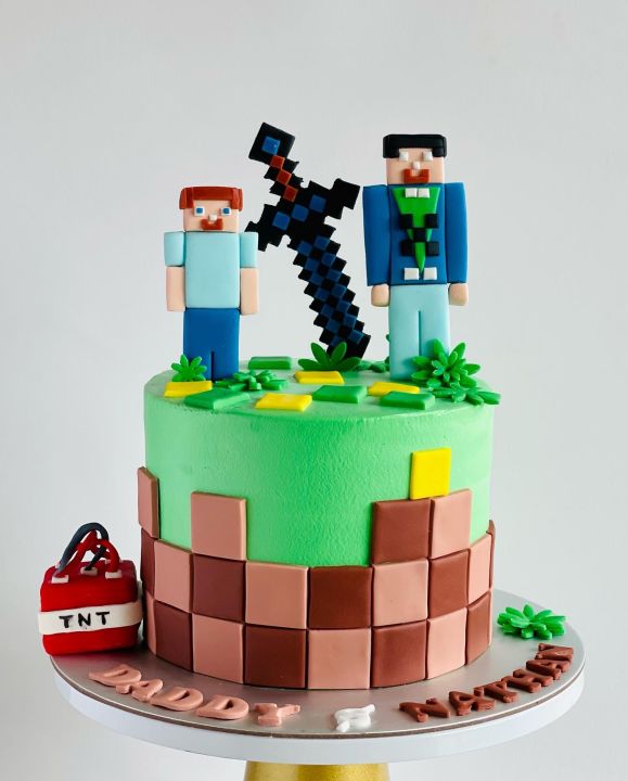 Lego Carwash & Minecraft - Decorated Cake by Sweet Lakes - CakesDecor