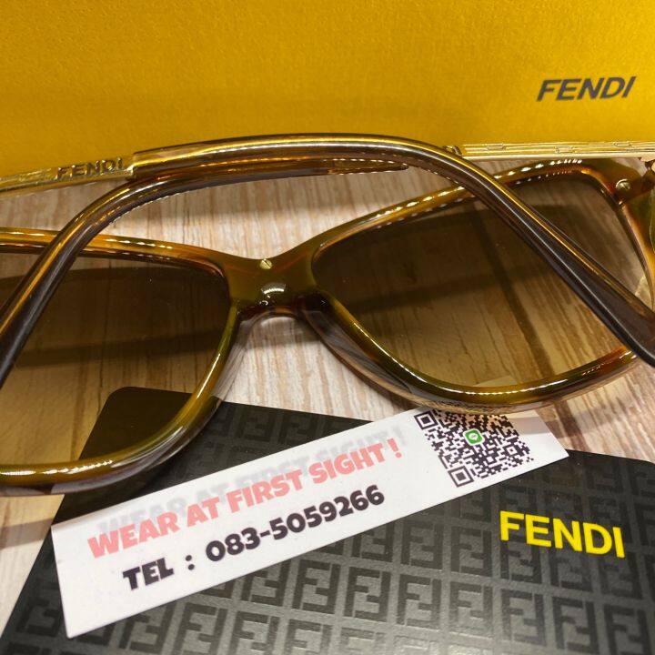 แว่นตากันแดด-fendi-ของแท้100-รุ่น-fs5300r-001-สีดำ-ทอง-fs5300r-215-สีน้ำตาล-ทอง-รับประกันศูนย์1ปี