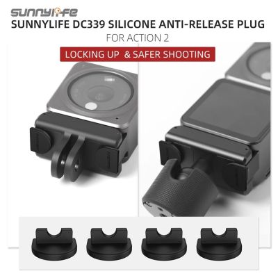 Sunnylife 4Pcs/Set Silicone Anti-release Safety Plug Soft Anti-falling Cover Caps Lock-up Accessories for OSMO ACTION 2