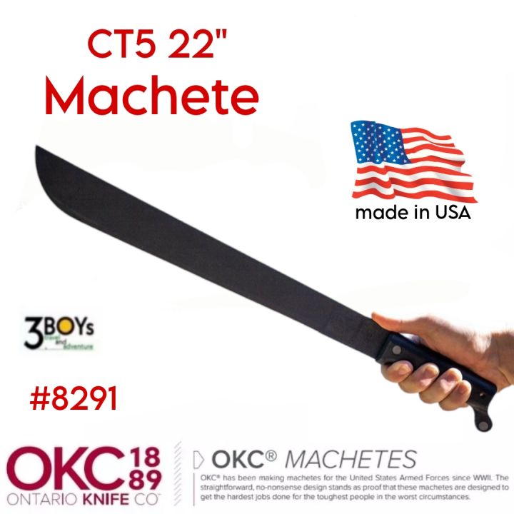 มีด-ontario-machete-ct5-ขนาด-22-หนา-3มม-มีดเดินป่าคู่ตัวของทหารอเมริกา-nbsp-พร้อมปลอกผ้าไนลอนสีดำ-nbsp-made-in-u-s-a-8291