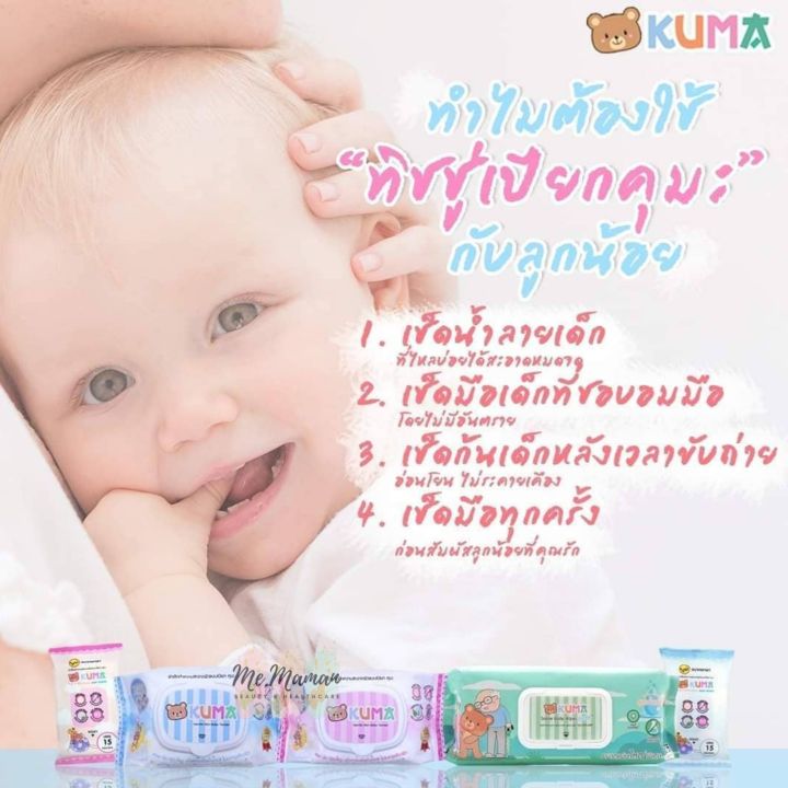 kuma-care-plus-ทิชชู่เปียกคุมะ-สูตรน้ำเกลือ-55-แผ่นใหญ่