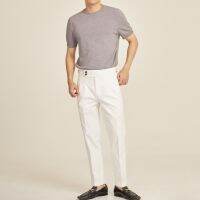 Thepatterns.co - Laytan Double Button Trousers in White color