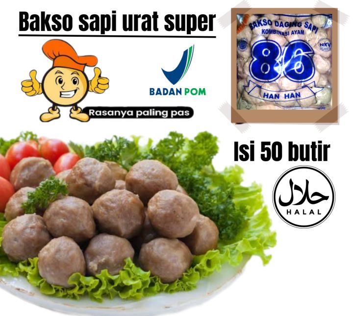 Bakso Urat Isi 50 Butir Cap Han Han 86 Daging Sapi Alsi Dengan