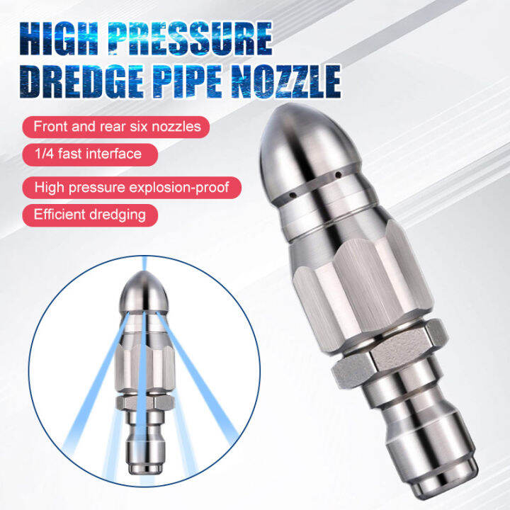 Pressure Washer Sewer Jetter Nozzle Stainless Steel, Durable Drain
