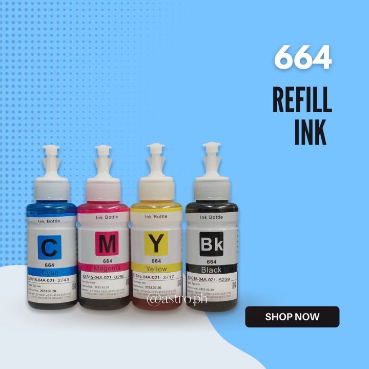 T664 664 Compatible Refill Ink Continues Ink For Epson L110 L120 L360 L210 Inkjet Printers 70ml 8563