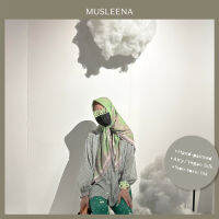 [MUSLEENA] THE FAMILY TREE SCARF . JADE GREEN +6 More Colours . ผ้าพันคอ ผ้าคลุมผมสีเขียว ลายเพ้นท์ต้นไม้ ป่า น้ำ สถาปัตย์ฯของมุสลิมกรุงเทพ ลวดลายวาดมือก่อนพิมพ์