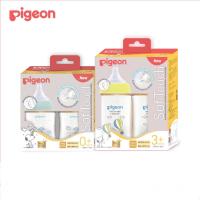 (รุ่นใหม่)Pigeon พีเจ้น ขวดนมPPSUสนูปี้160มล.จุกซอฟทัชSS และ 240 มล.จุกซอฟทัช M แพ็คคู่