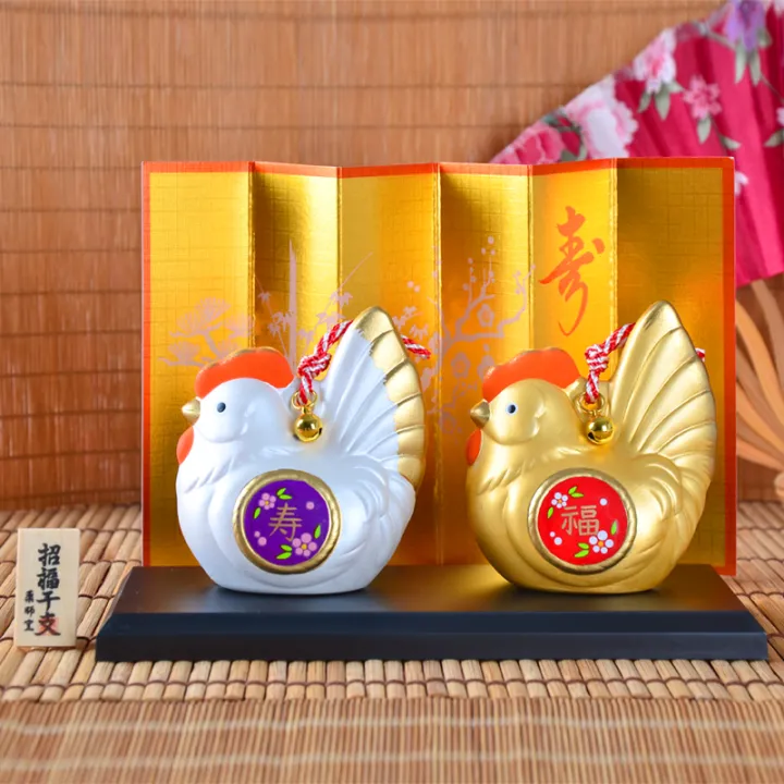 Japanese Yao Shi Kiln Imported Zodiac Chicken Gold and Silver Double