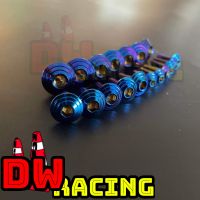 น็อตชุดสี ไทเท ลายก้นหอย เวฟ125R/S 18ตัว DW Racing