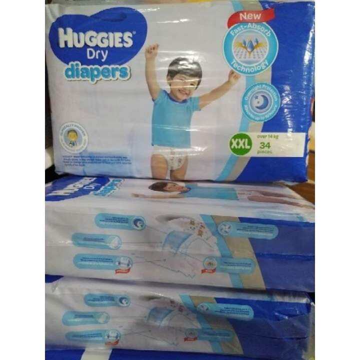 Huggies Dry Diapers XXL x 34 | Lazada PH