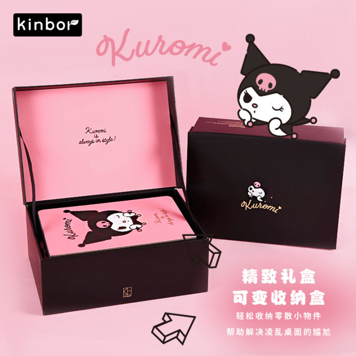 Kinbor Sanrio Kuromi B6ชุดกล่องของขวัญสมุดโน้ตสำหรับผู้หญิง น่ารักสมุดโน้ตลายหมาลอเรลของขวัญเทศกาลไหว้พระจันทร์ ของขวัญผู้หญิงของขวัญวันเกิดให้แฟนสาวและเพื่อนสาว | Lazada.Co.Th