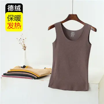 Womens Cotton Thermal Fleece Lined Underwear Tops Cami Tank Top Vest