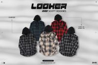 LOOKER - เสื้อฮูตสก๊อตแขนยาว หมวกด้านหลัง แบรนด์แท้100%