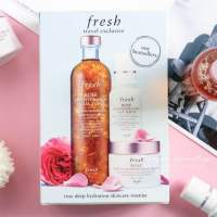 FR€SH Rose deep hydration skincare routine เซ็ต 3 ชิ้น ชุดบำรุงผิวหน้า (Toner+Face Serum+Face Cream)