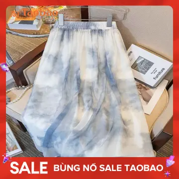 Chân váy jeans bò loang túi hộp Chanvay4500