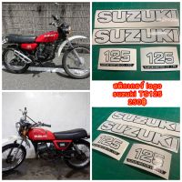 สติกเกอร์ Suzuki TS125 ลายข้อความ สำหรับติดถังน้ำมัน + กระเป๋าข้าง ต้องการเปลี่ยนสีแจ้งได้ทางแชท....