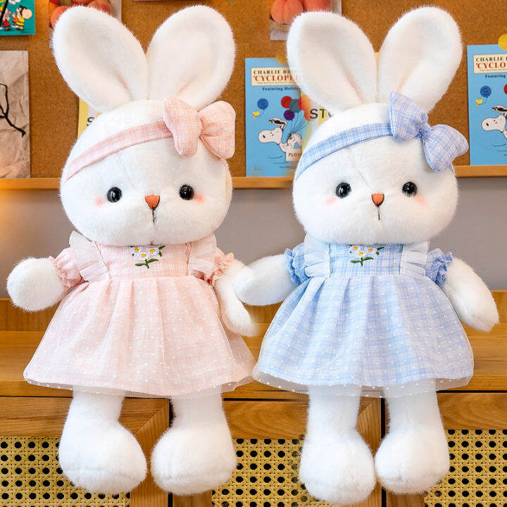 Cute Little White Rabbit Doll Daisy Rabbit Plush Toy Girl Sleeping ...