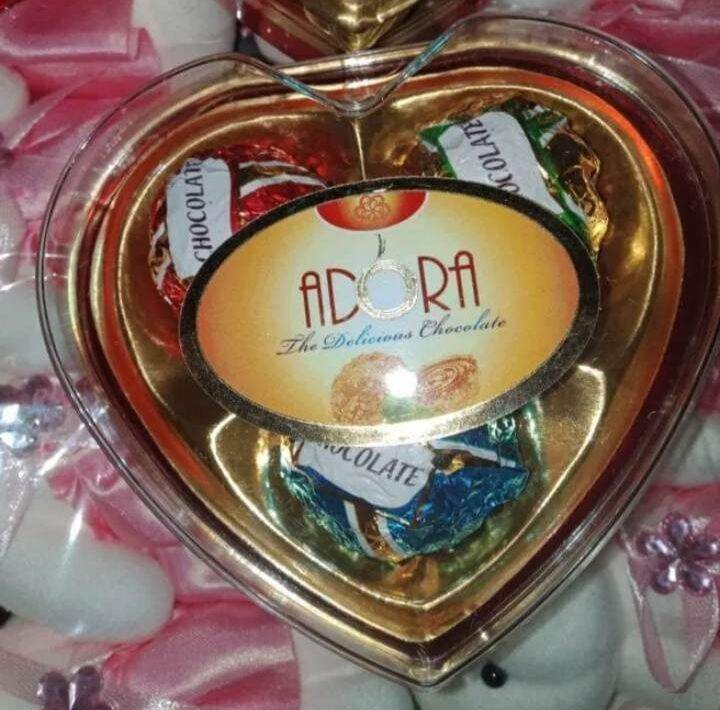 Adora Chocolate Heart Shape By 3's With Wafer And Peanuts Taste Like 