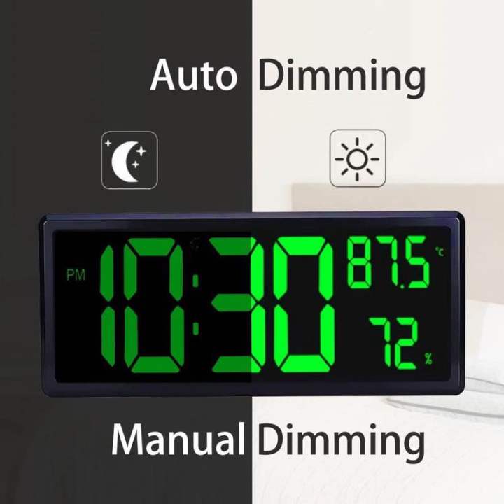 นาฬิกาไฟled-นาฬิกาดิจอตอลขนาดใหญ่-แสดงอุณหภูมิ-ความชื้น-ตั้งปลุกได้3เวลา-พร้อมรีโมทในตัว-นาฬิกาตั่งโต๊ะ-นาฬิกาแขวน