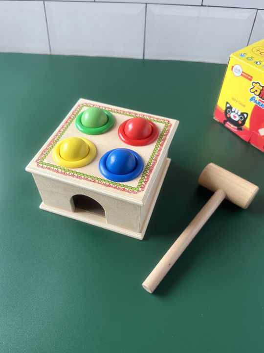 เครื่องเคาะแบบมอนสเตอร์กล่องค้อนสำหรับวางบอลอุปกรณ์ช่วยสอนสำหรับเด็กวัย1-3ขวบของเล่นเสริมพัฒนาการสำหรับเด็กปฐมวัย