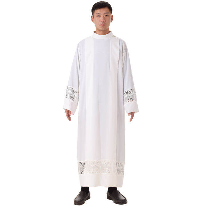Priest ALB Liturgical Church Garment Cross Lace Box Pleated ALB Lazada PH