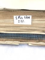 Resistor 1M 1/4W 1% (R 1 เมกะโอห์ม)รีซิสเตอร์ ตัวต้านทาน 1/4 วัตต์ บวก-ลบ 1% ขายแพ็ค 100ตัว 40บาท