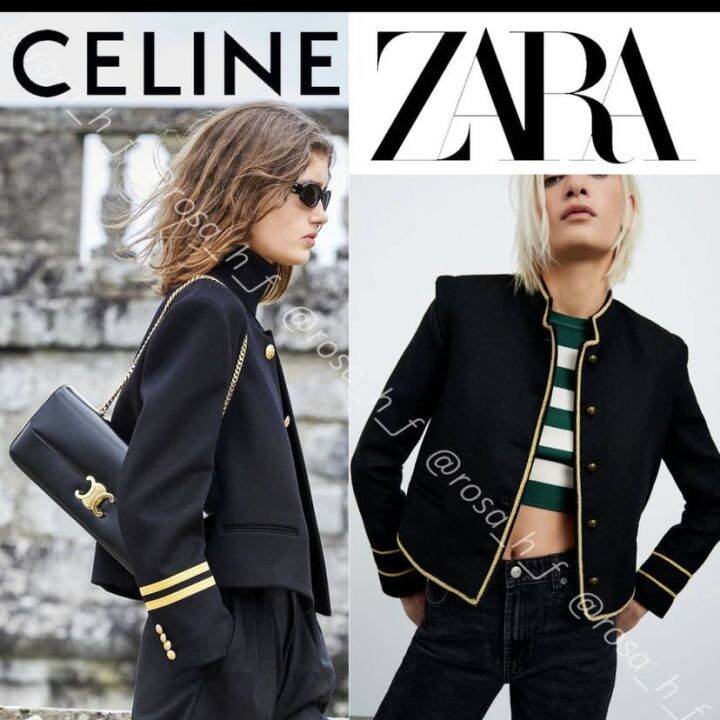 Zara Cropped Jacket with golden details Lazada