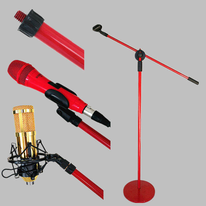 Roxker Colorful Metal Microphone Stand Floor Lifting with Cross Bar