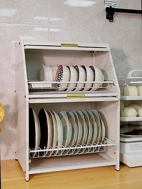 Household dish drain rack with lid kitchen dish rack tableware
