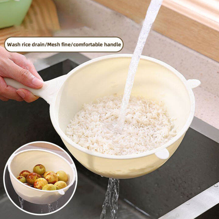 Rice Sieve Plastic Colander Sieve Rice Filter Basket Kitchen Tools Food