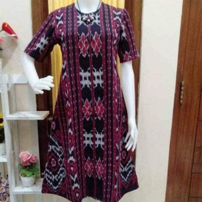 Midi Dress Tenun Simple Etnik Rote Lazada Indonesia